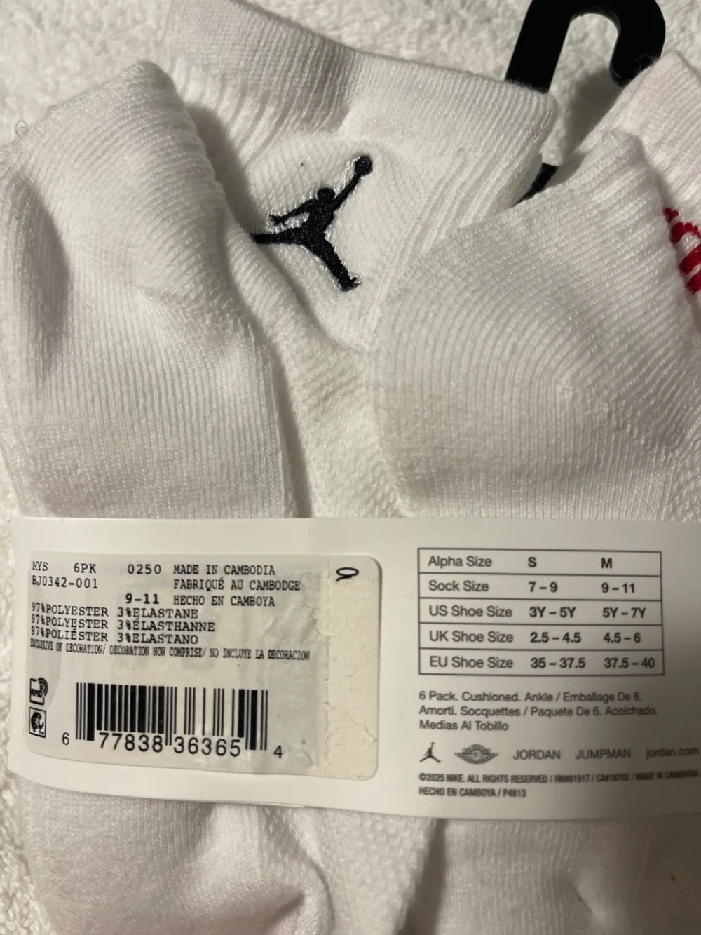 Jordan Ankle Socks white 3 pack